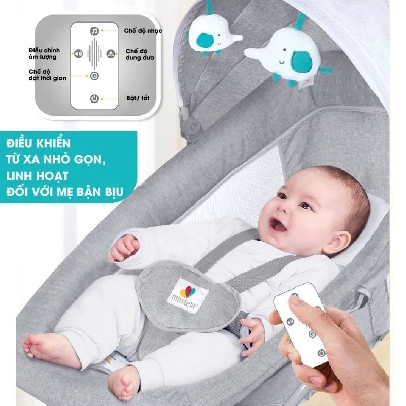 Nôi điện cho bé có điều khiển từ xa hàng Mastela